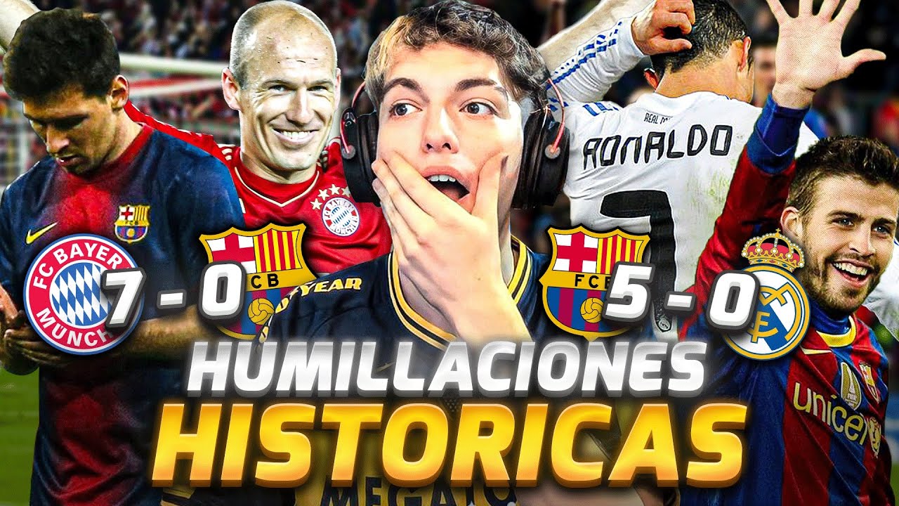 LAS MAYORES HUMILLACIONES DEL FUTBOL ENTRE EQUIPOS GRANDES