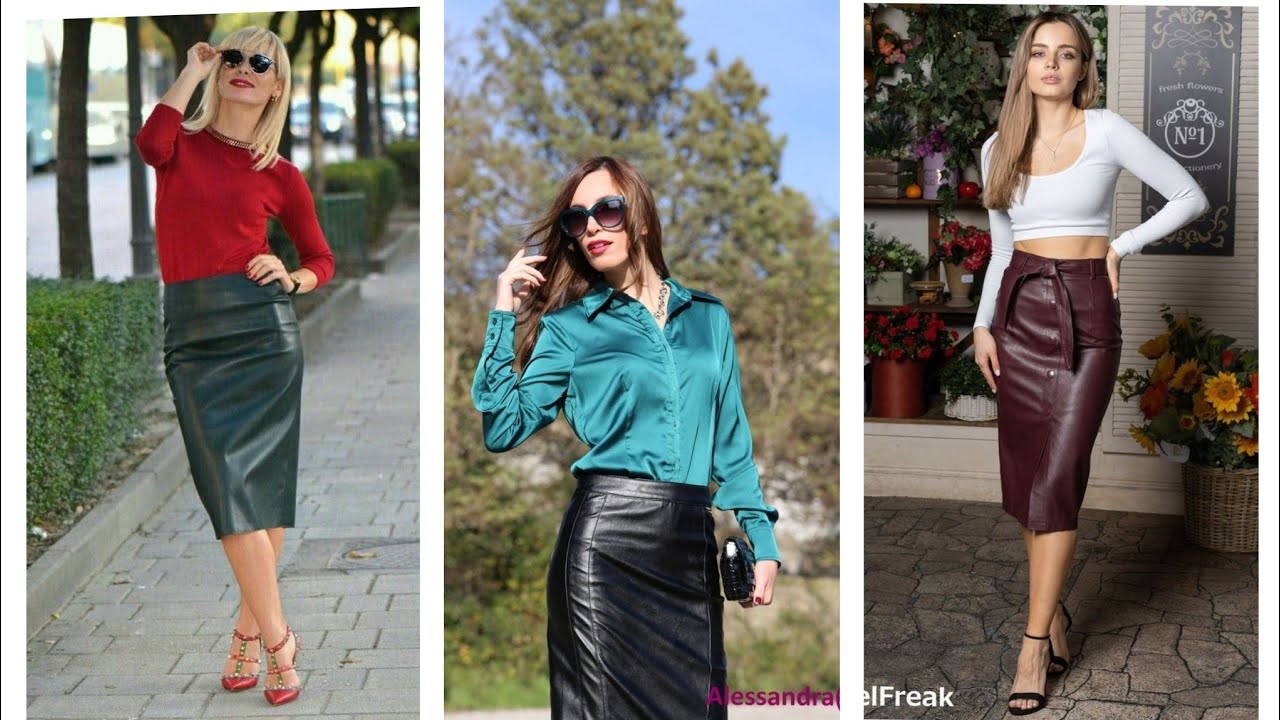 Top calssy street fashion and gorgeous collection of office wear leather pencil skirts