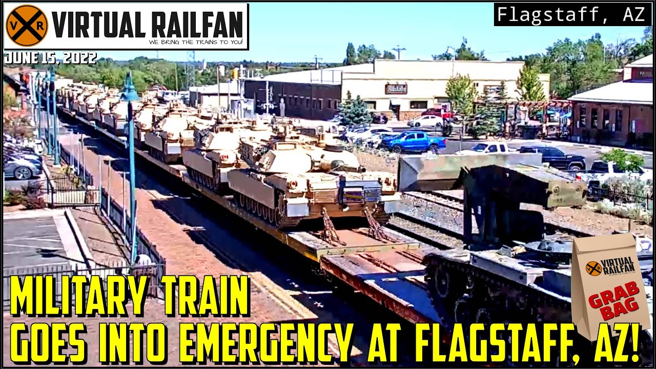 MILITARY TRAIN GOES INTO EMERGENCY! BURLINGTON NORTHERN ENGINE, DARWIN CANDIDATE ON A BIKE 6/15/22