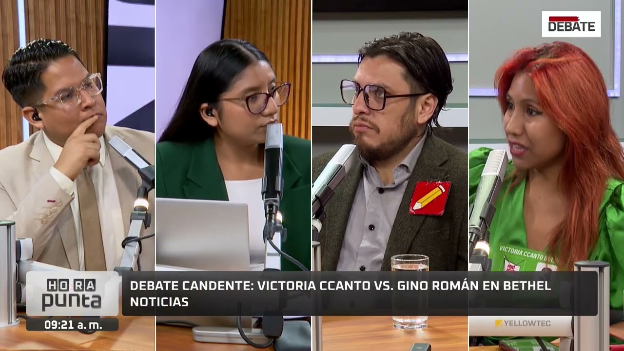 CANDENTE DEBATE ENTRE VICTORIA CCANTO VS GINO ROMÁN EN BETHEL NOTICIAS