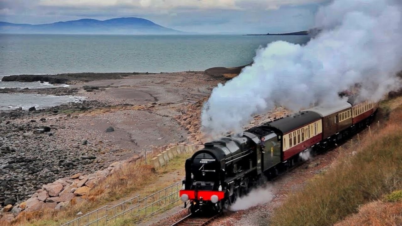 Steaming Along the Cumbrian coast Line. Harrington to Whitehaven Cumbria.