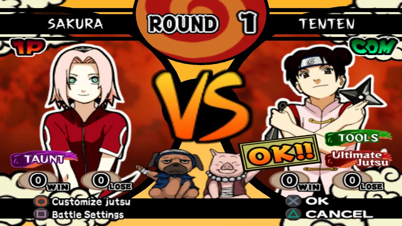 Sakura (Clássico) VS Tenten (Clássico) (INSANE) - Naruto Shippuden Ultimate Ninja 4