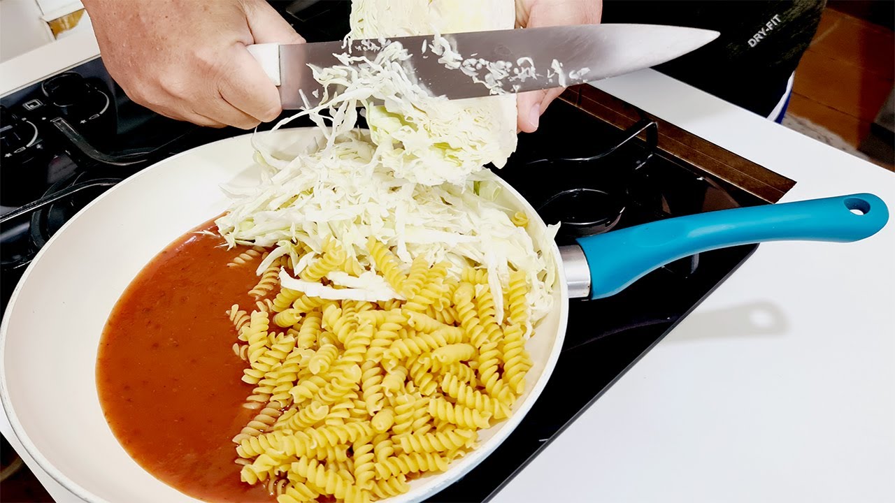 Não precisa mais cozinhar macarrão é só colocar na frigideira e seu almoço em 10 minutos