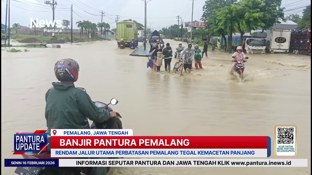 Banjir rendam Pantura perbatasan Pemalang dan Tegal kemacetan panjang
