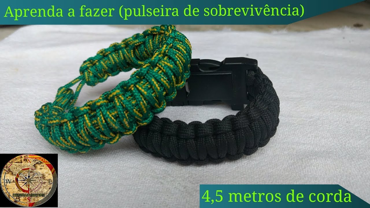 Como fazer um bracelete de sobrevivência  (4.5 metros corda)
