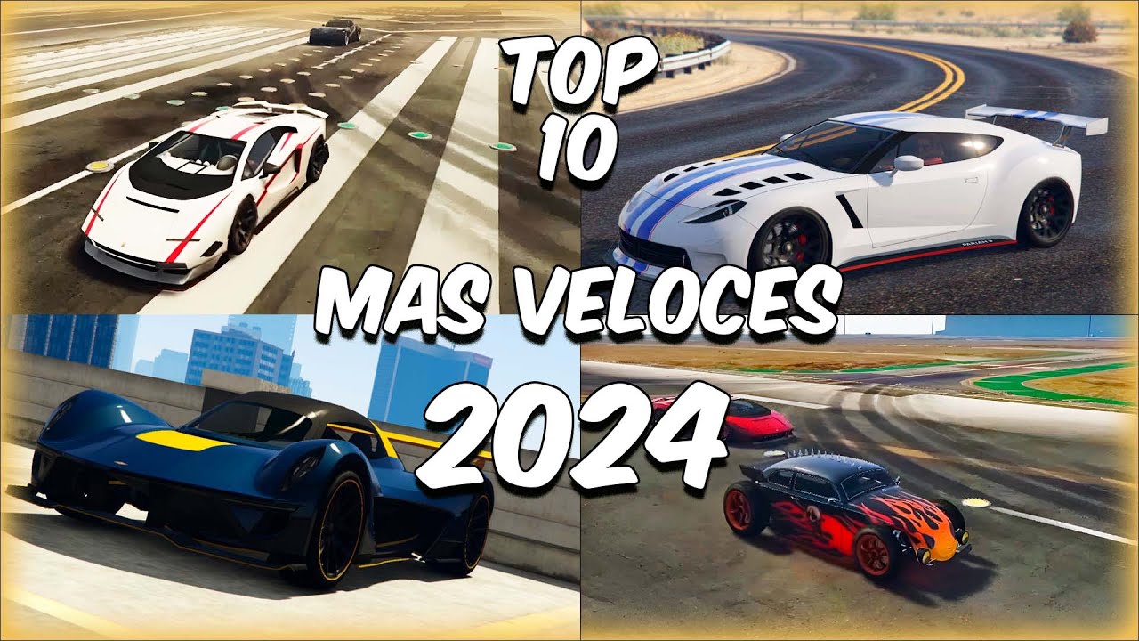 👑 TOP 10 CARROS  MÁS VELOCES DEl 2024 EN GTA V ✔✔