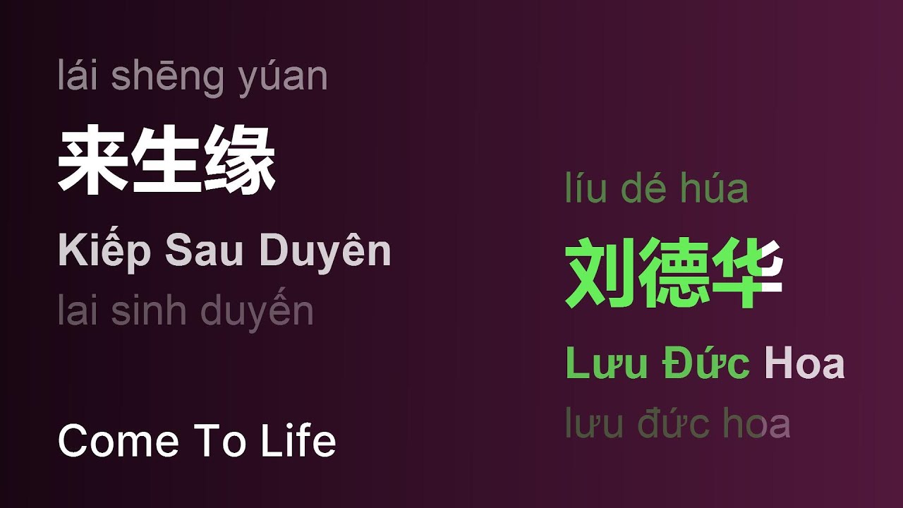 来生缘 (Kiếp Sau Duyên/Lái Shēng Yúan/Come To Life) - 刘德华 (Lưu Đức Hoa/Líu Dé Húa) engsub #gcthtt