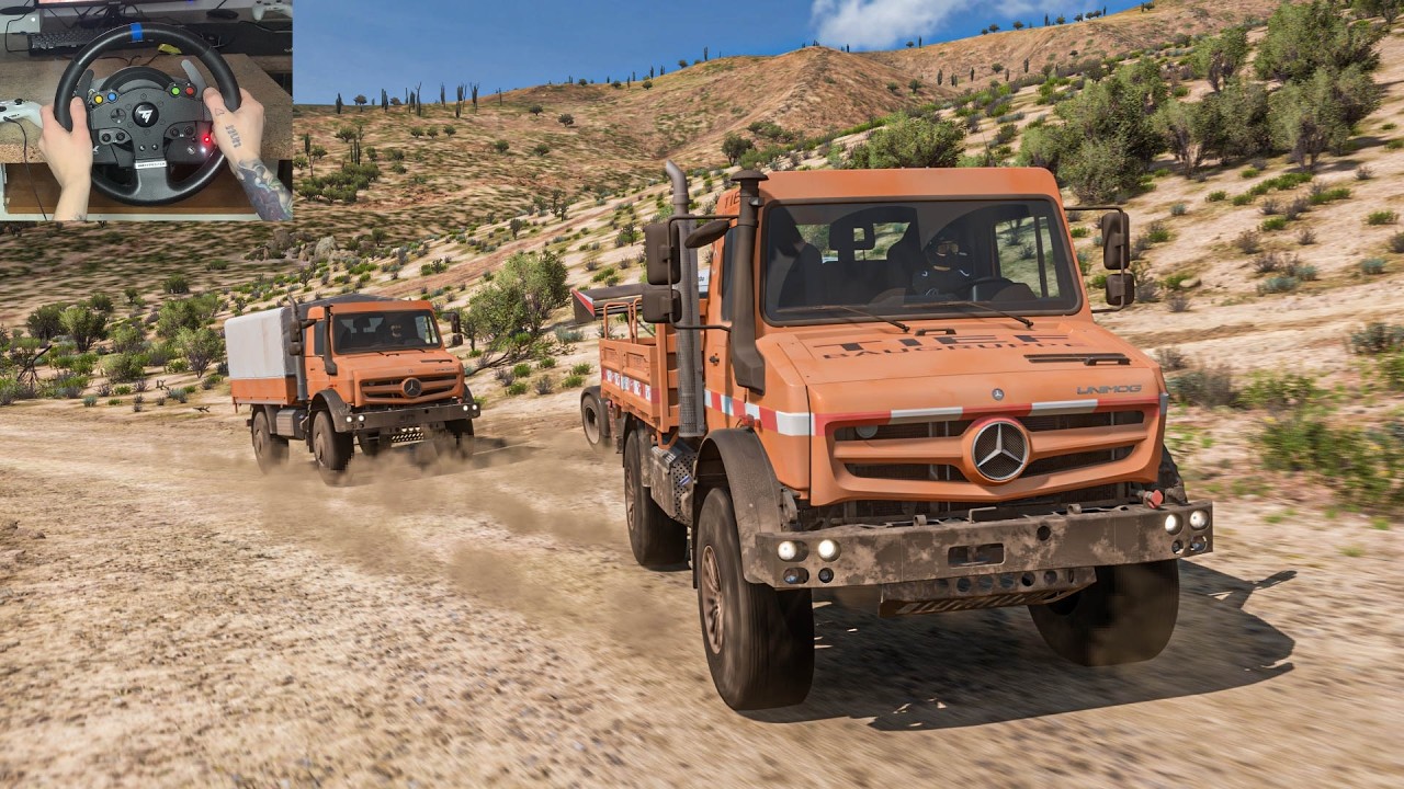 Mercedes Unimog U5023 vs Trucks | Forza Horizon 5 Steering Wheel Gameplay