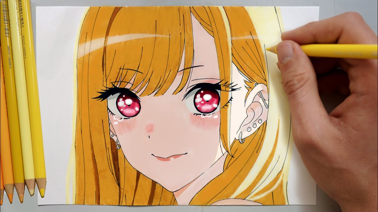 How To Draw Marin Kitagawa Easy | My Dress-Up Darling | Drawing Anime Girl