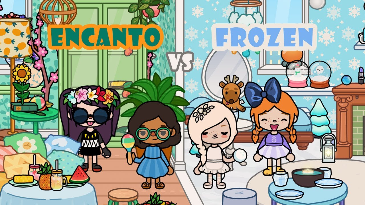 Sfida di arredamento su Toca Life World - 🌺 Encanto VS Frozen ❄️