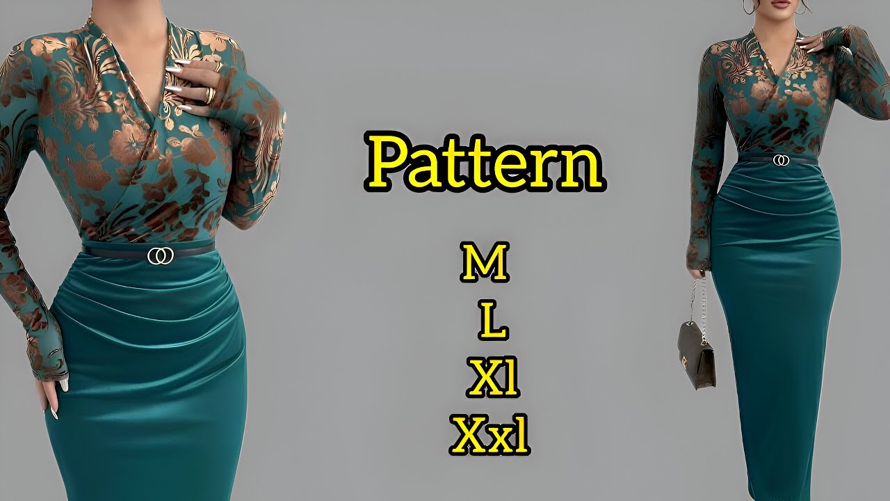  Wrap Dress Pattern Tutorial with Draped Skirt ✂️(for Beginners & Professionals) 💯