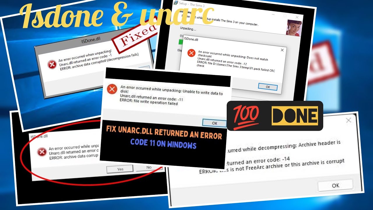 Fix isdone & unarc errors appears while installing repacks once per all .( tested and 💯 working)