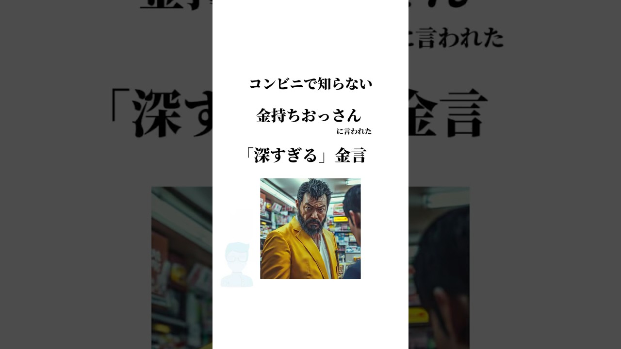 コンビニで知らない金持ちおっさんが言った「深すぎる」金言　#言葉　#お金の名言　#金持ち