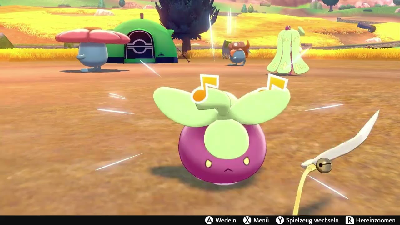 Pokémon Sword/Shield - Playing Feather Wand with Frubberl / Bounsweet