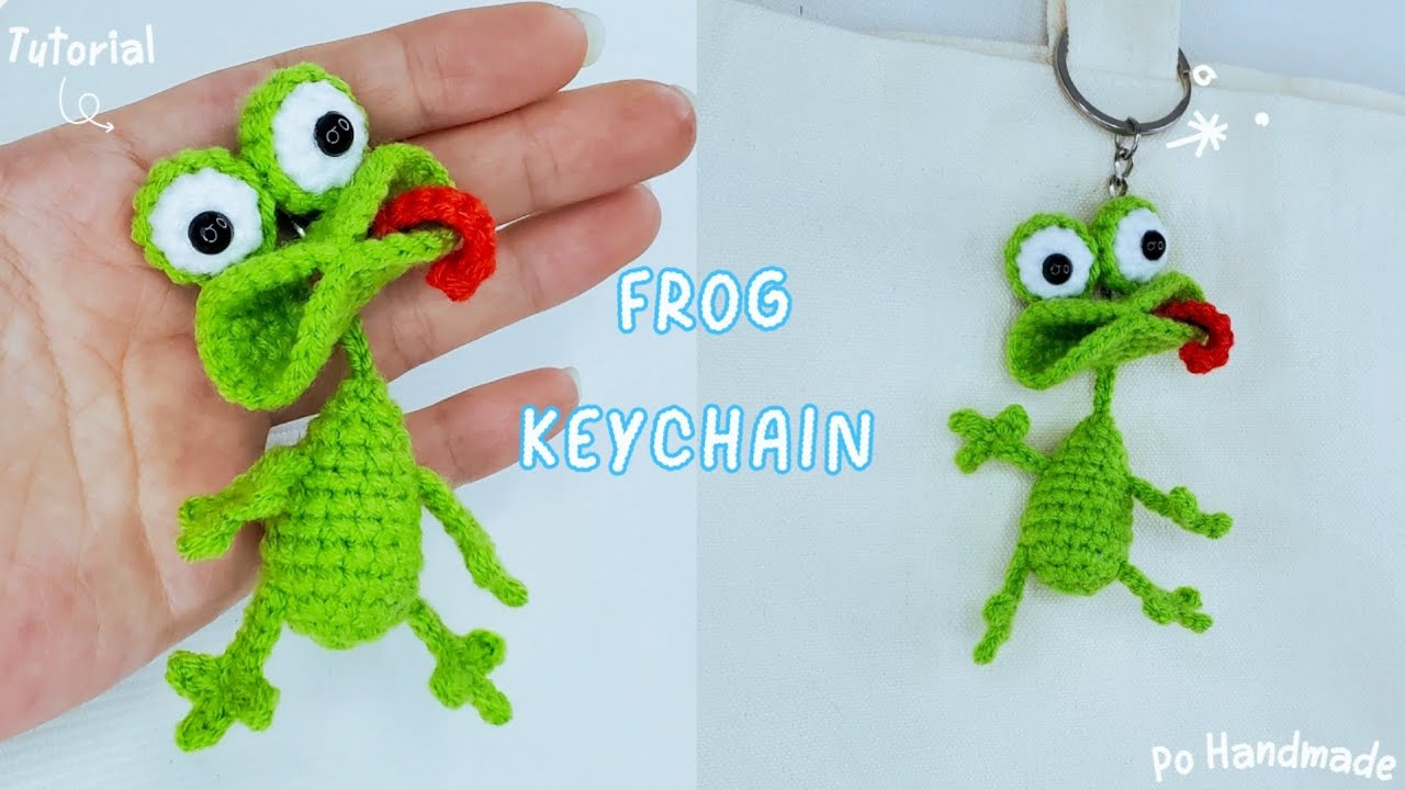 Crochet Frog Keychain 🐸| Easy Crochet Frog | Crochet For Beginners | Móc Ếch Cute | Po Handmade