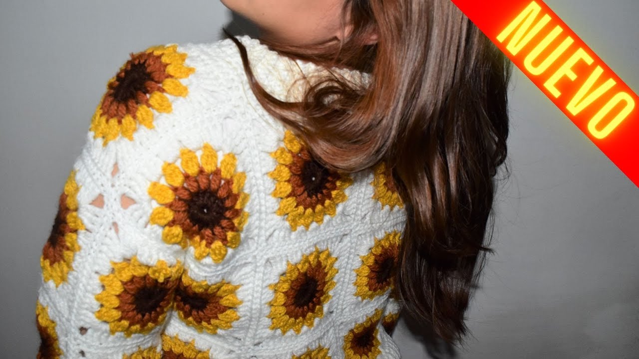 Increible EXPERIMENTO a crochet🌻(podre tejer un sueter de girasoles?)