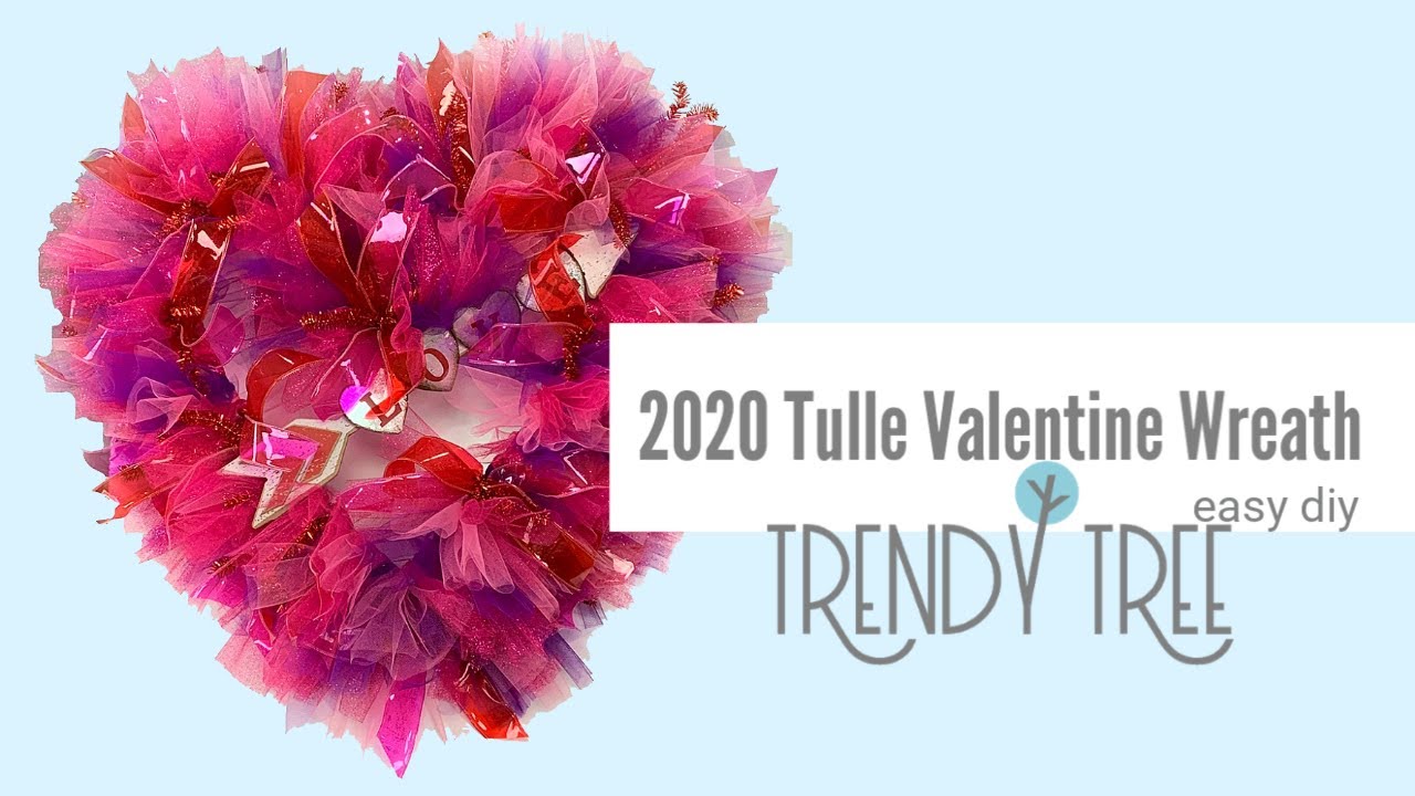 Easy DIY Tulle Valentine Wreath Tutorial by Trendy Tree