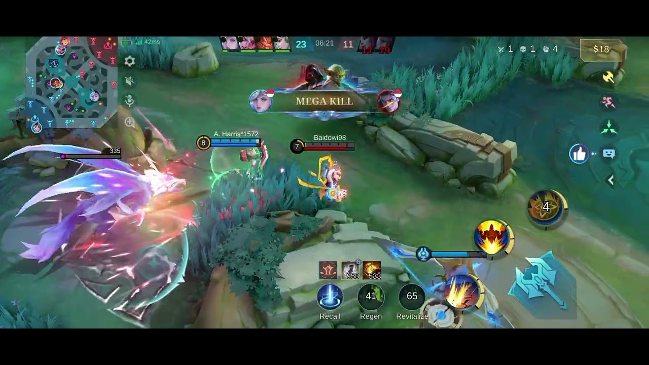 King Gatotkaca game mobile legends skin tide preserver memberikan assist 9 kill 2