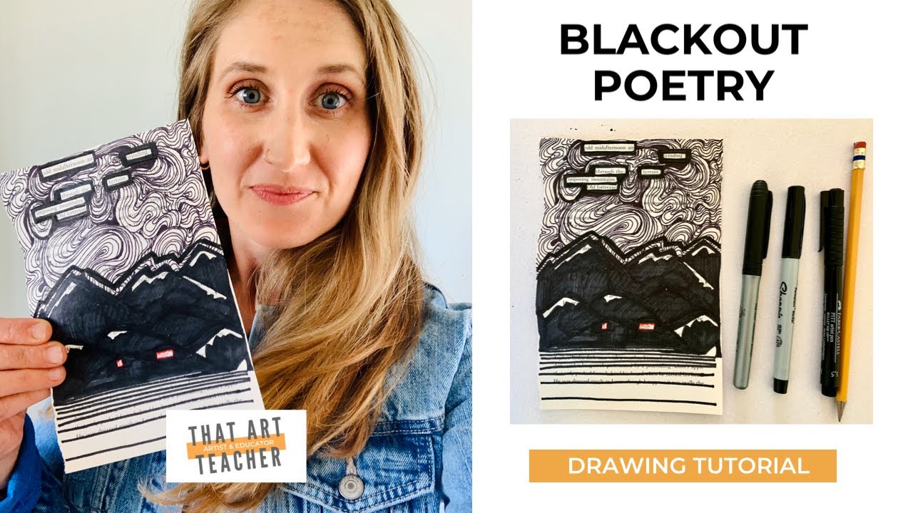Blackout Poetry | Drawing & Poetry Collab