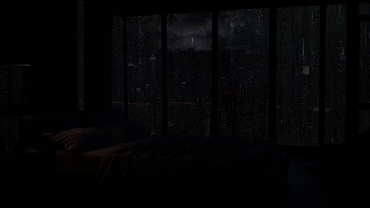 ⛈️NY City Rainy Night: Relax in a Cozy Luxury Apartment⚡Just Rain Sounds for Deep Sleep & Calm⛈️⛈️