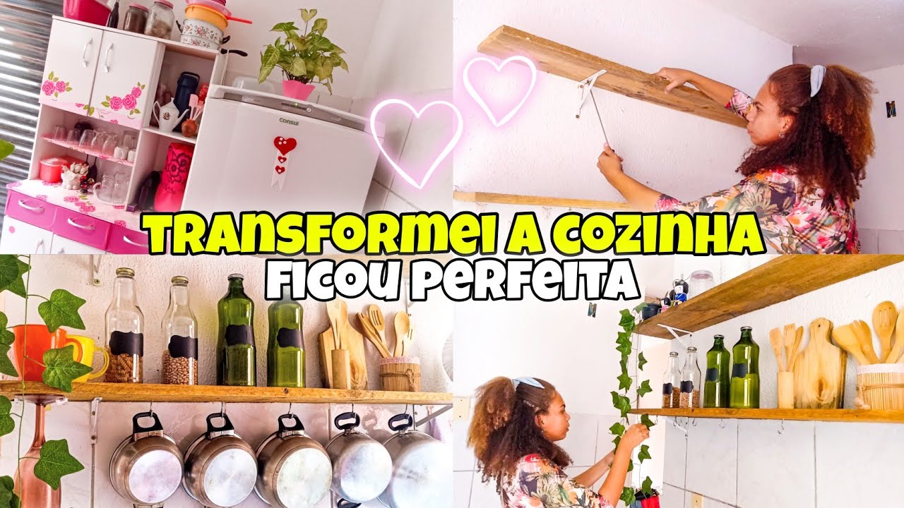TRANSFORMAÇÃO COZINHA PEQUENA | FICOU INCRÍVEL | COZINHA NOVA