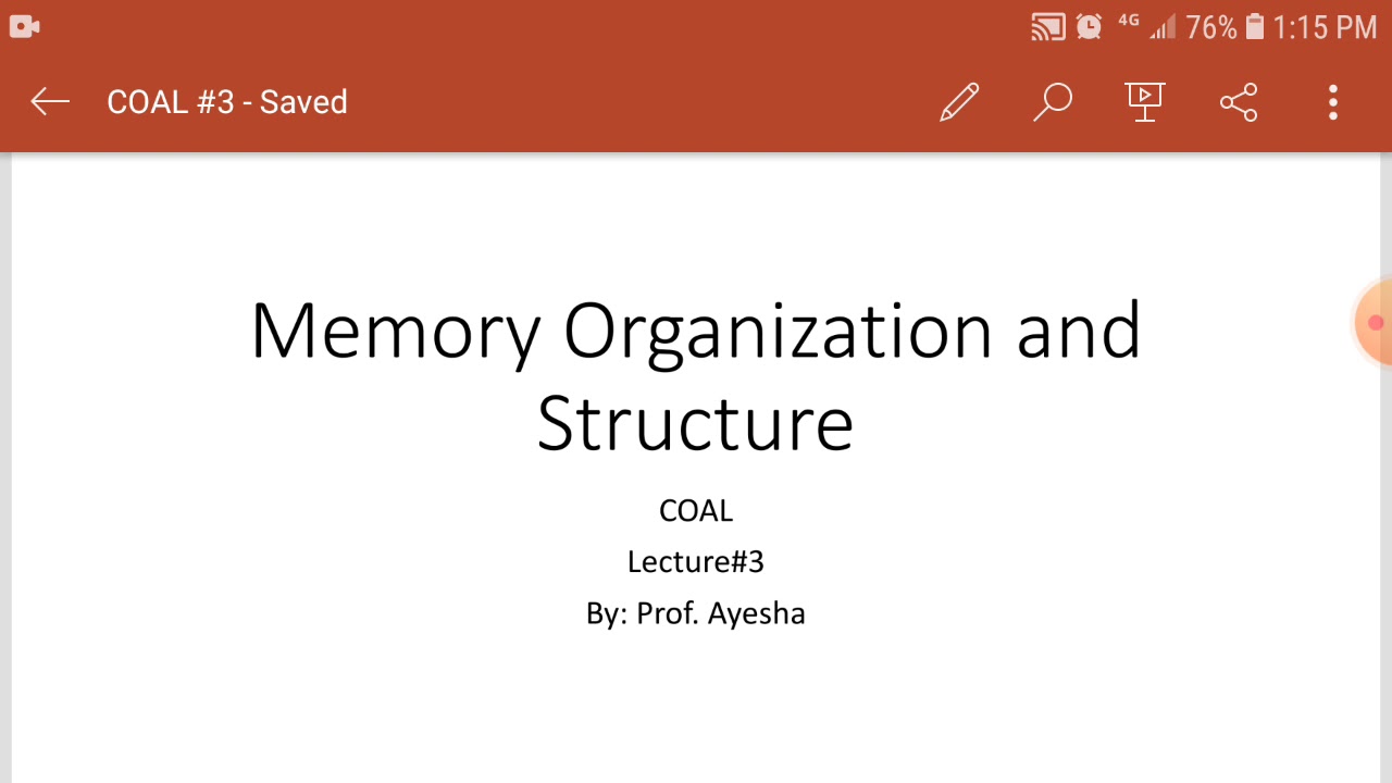 Memory Organization & Structure | COAL | Lecture 3