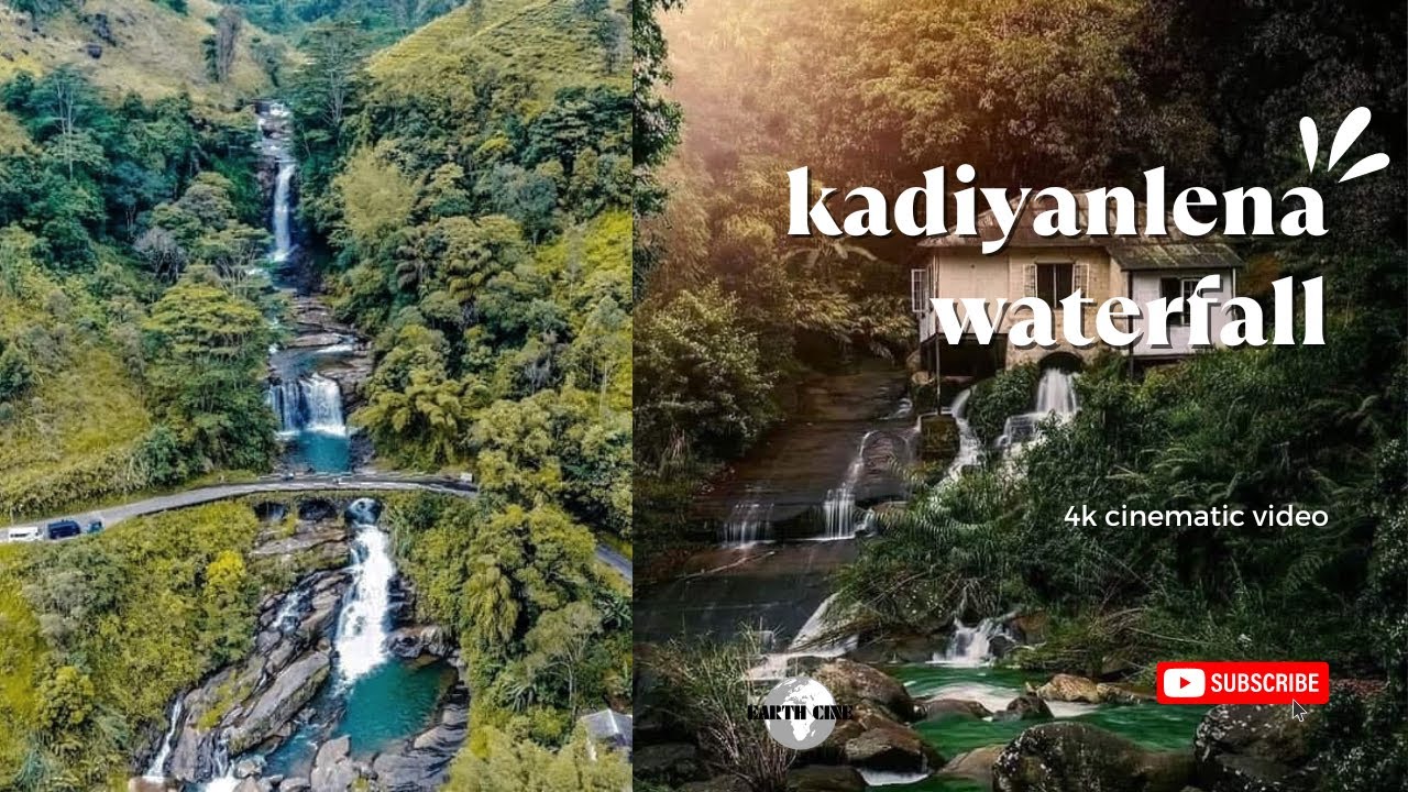 The hidden side of Kadiyanlena waterfall. 4k cinematic video