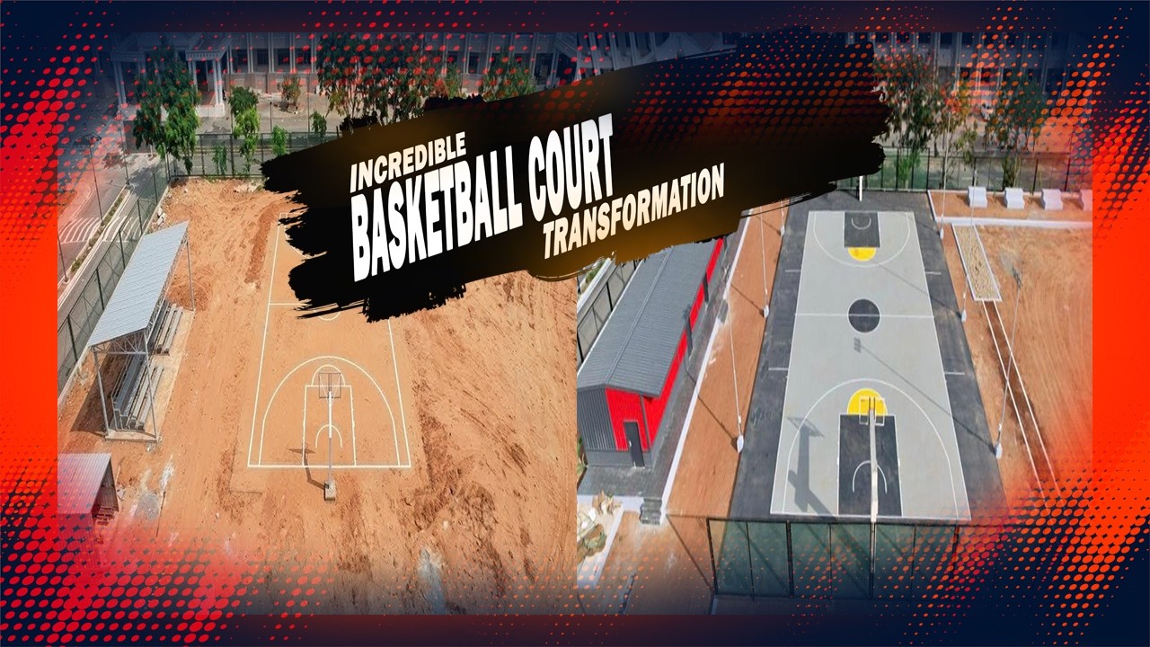 🏀 Basketball Court Transformation | From Normal Court to Professional Sports Standard