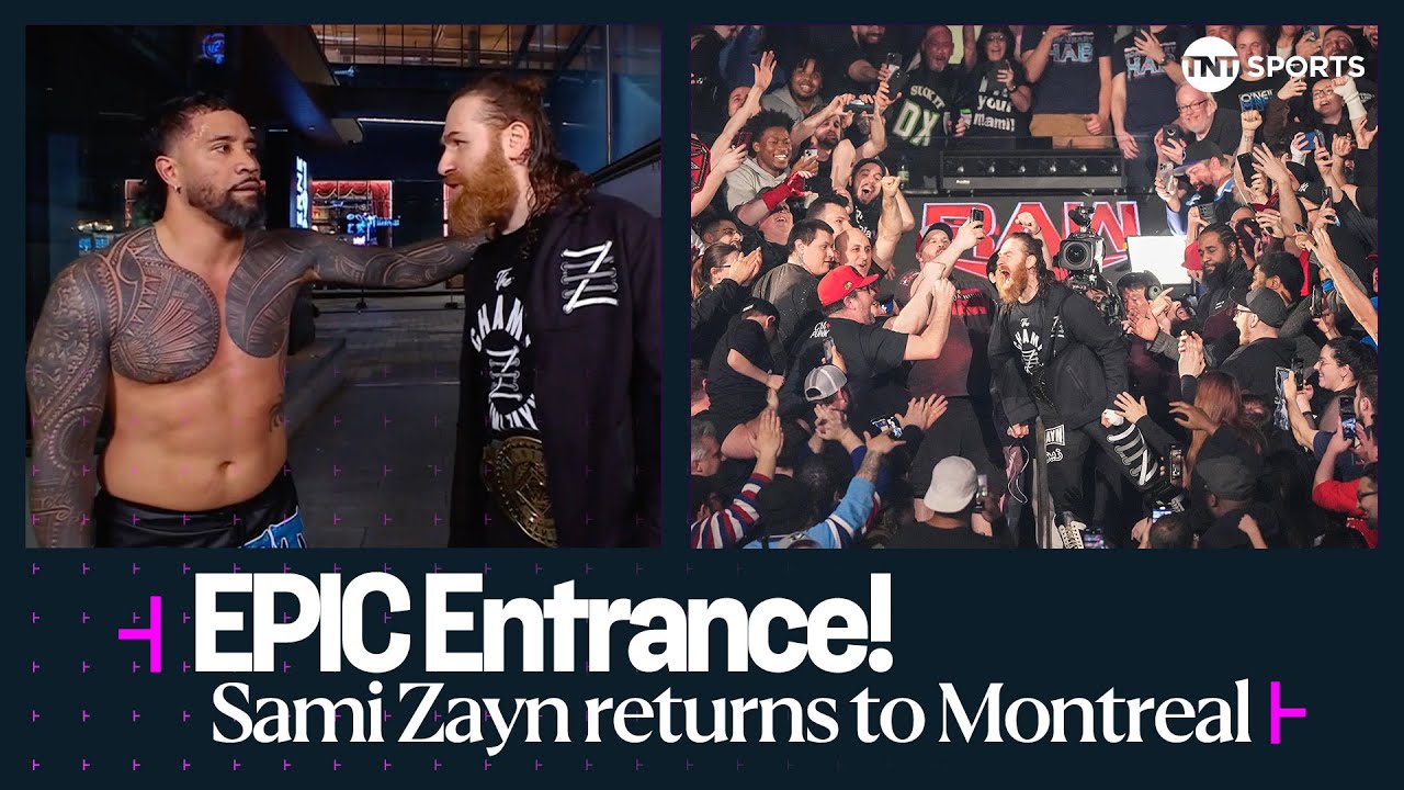 Intercontinental Champion Sami Zayn makes an ELECTRIC hometown entrance on Monday Night Raw 😮‍💨🔥