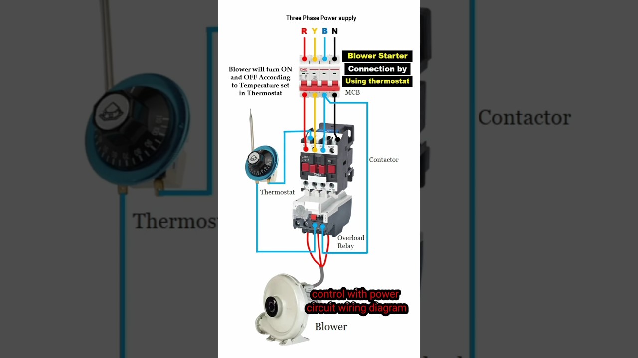 💥💯 thermostat with contactor connection diagram #virelshorts #shorts