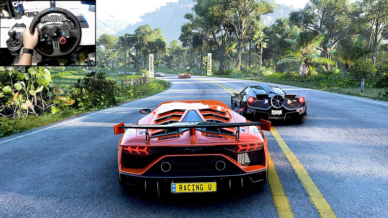 Lamborghini Aventador SVJ  VS Hypercars - Forza Horizon 5 | Logitech G29 Steering Wheel