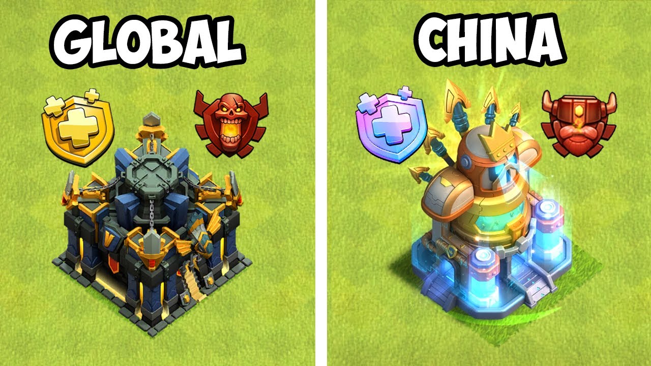 30 DIFERENÇAS DO CLASH OF CLANS GLOBAL E DA CHINA!