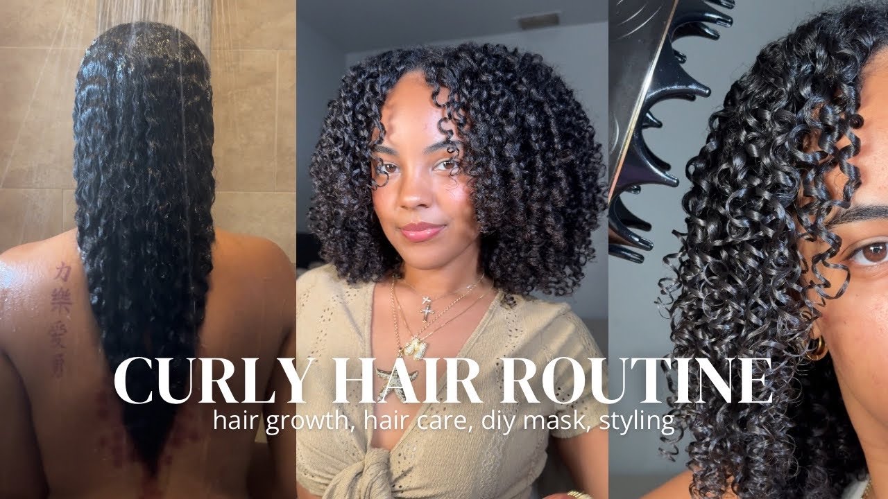 Curly Hair Routine | 3b/3c, hair growth + hair care tips, DIY avocado hair mask