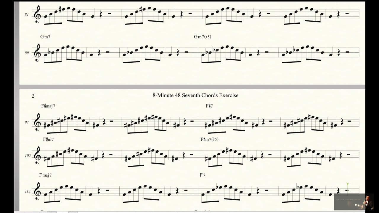 8-minute 48 Seventh Chord Chord Tones Exercise For Alto Saxophone