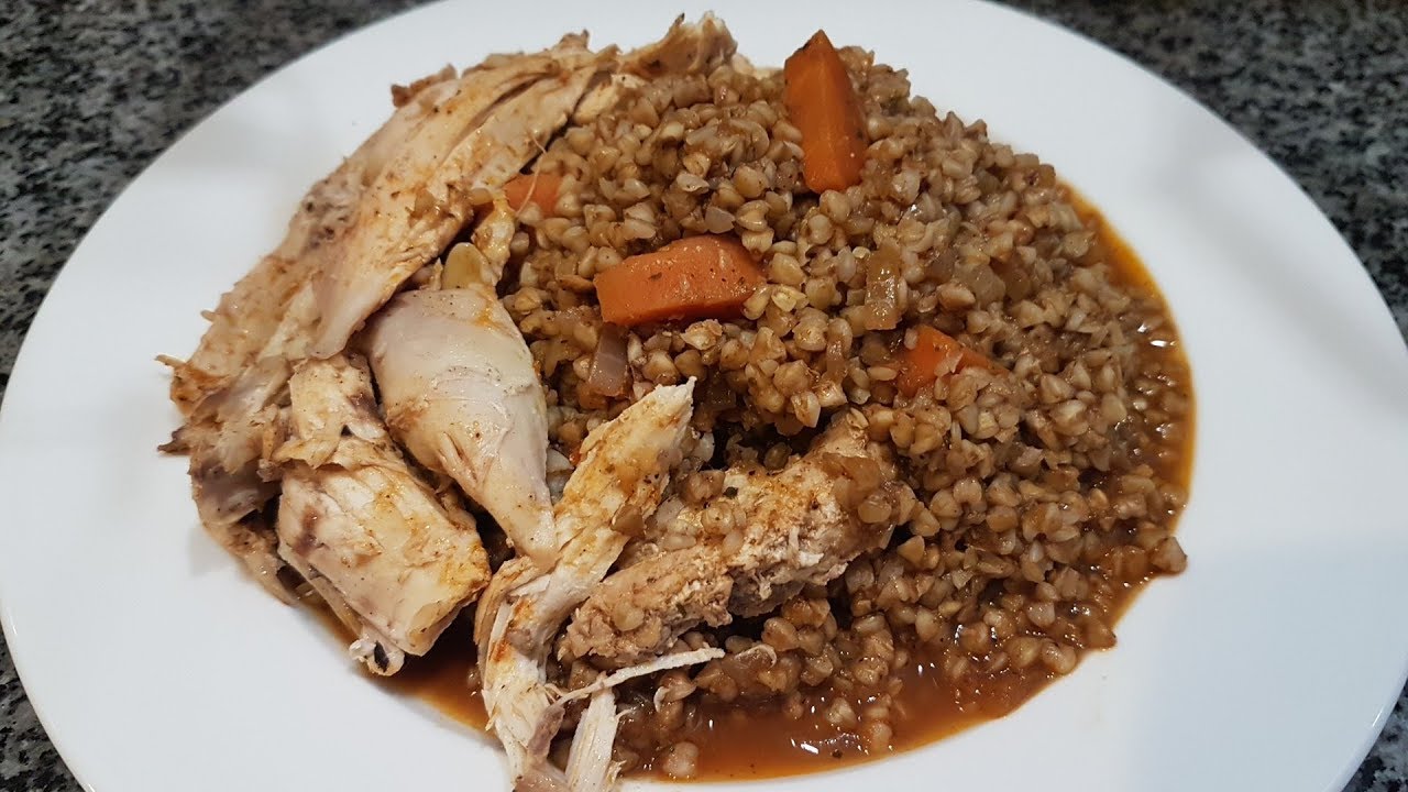 Курица с гречкой          دجاج بالحنطة الشهي جداً                    Chicken with buckwheat