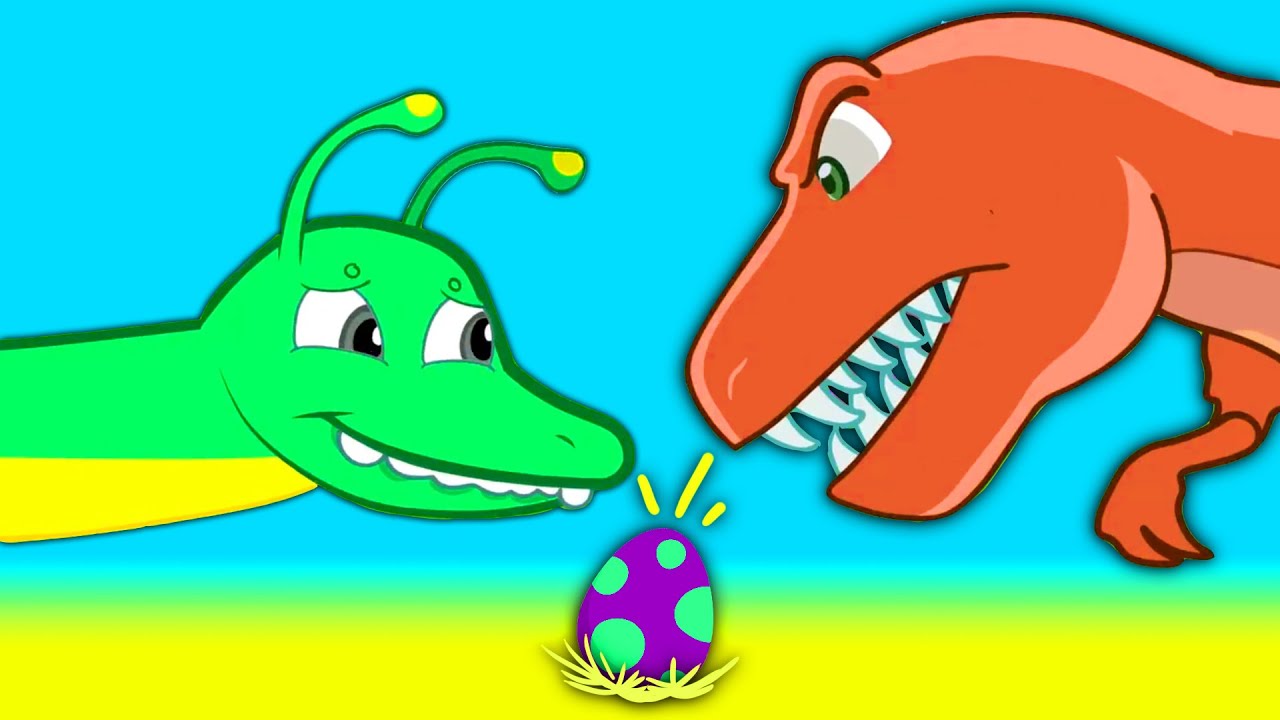 Mystery Dinosaur Egg! Find the egg's dinosaur mother! Groovy The Martian episodes cartoon for kids!
