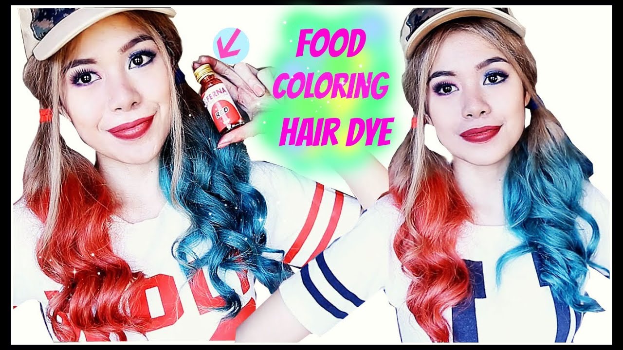 How To Temporary Dye Your Hair Using Food Coloring-Harley Quinn Inspired Hair-Beautyklove