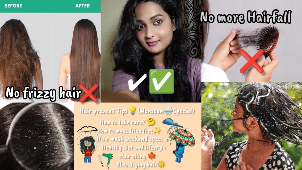 No more Hairfall, Frizzy hair in Monsoon🌧 Monsoon prevent haircare❤️