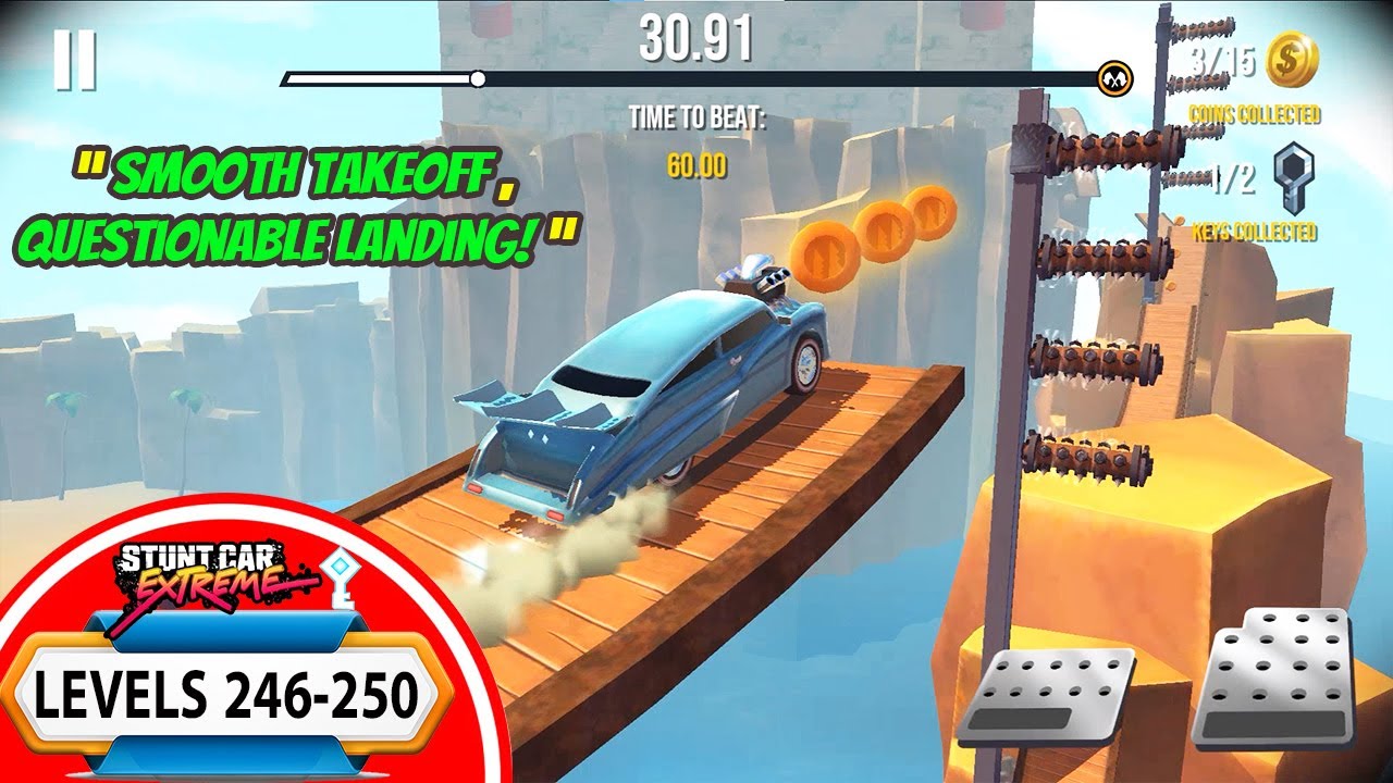 Stunt Car Extreme Levels 246-250 | All Hidden Keys Found & Epic Stunts!