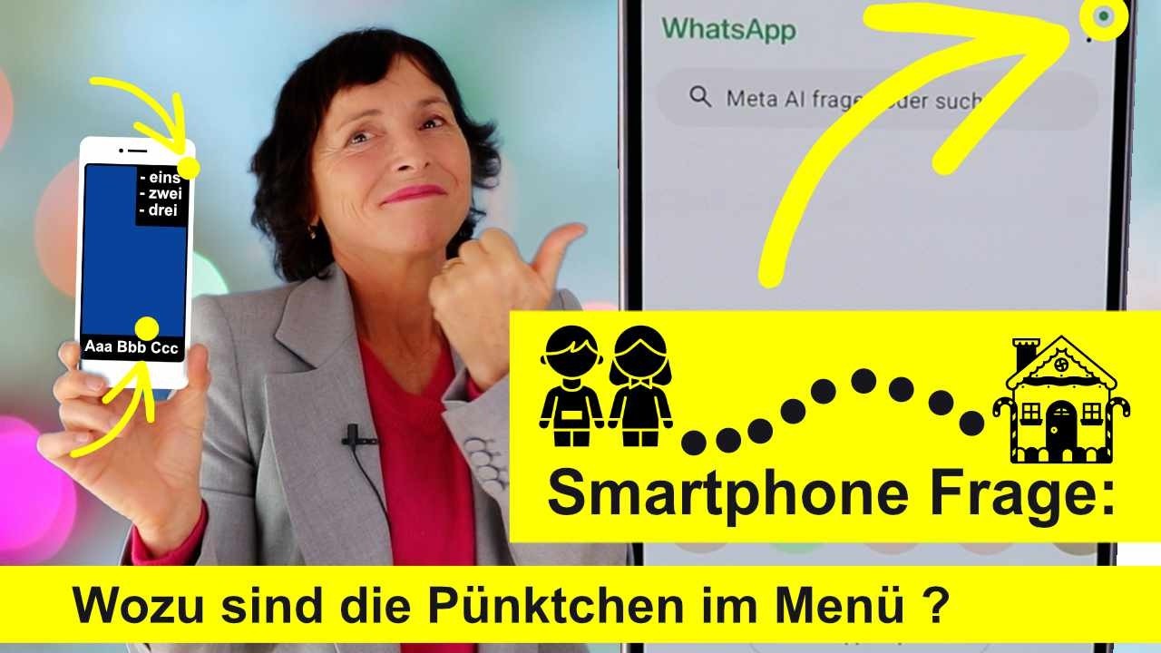 Frage: Was sind die kleine Pünktchen, die manchmal neben einem Wort im Menü erscheinen.