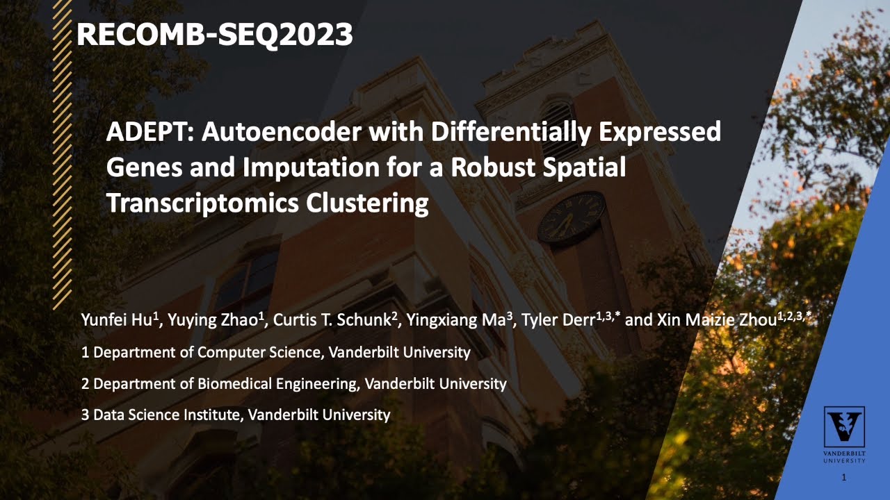 Y Hu. ADEPT: Autoencoder with Differentially Expressed Genes and Imputation for Transcriptomics