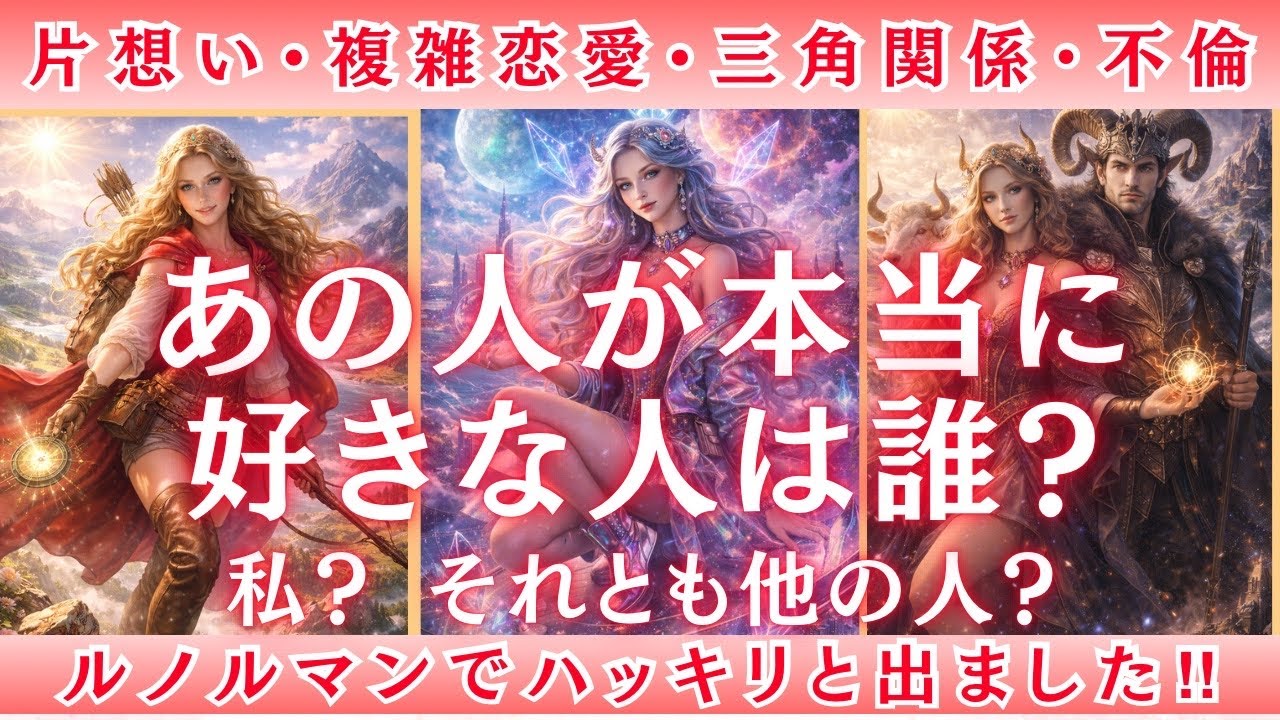 恋愛ルノルマン３択🔮 あの人が本当に好きなのは誰？私？それとも他に想っている人がいる？