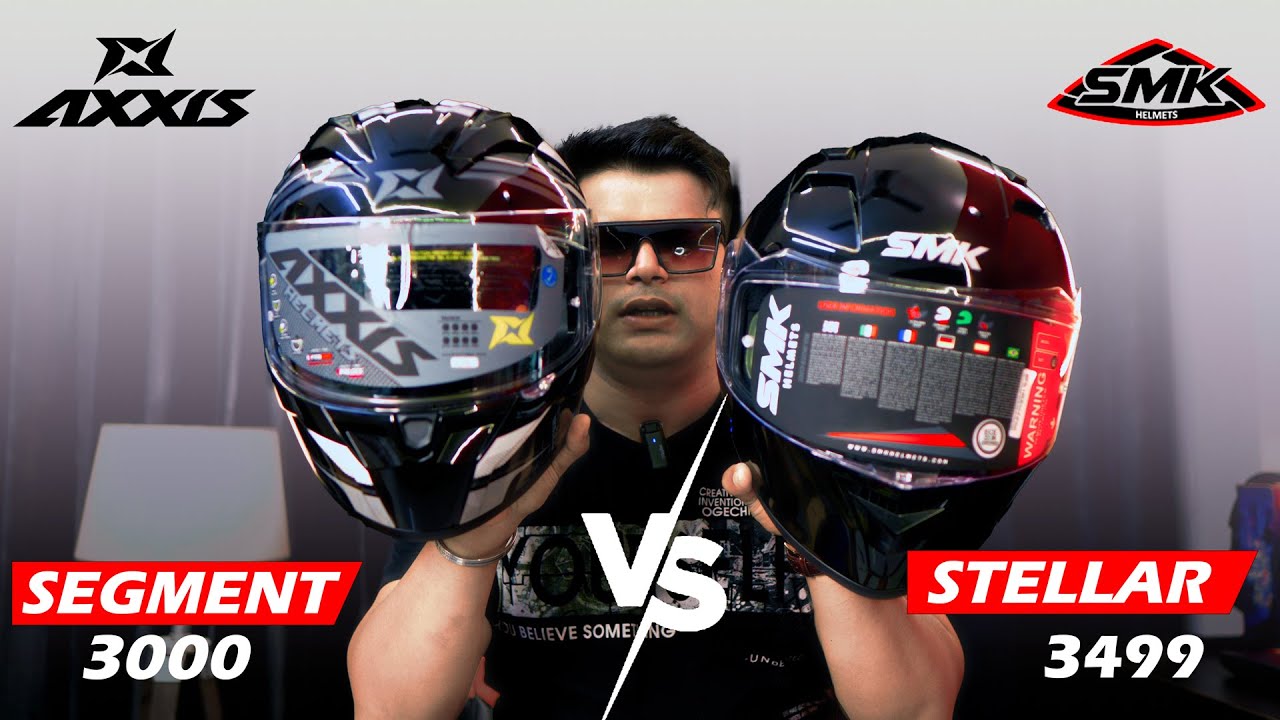 Best Value for Money Helmet😍 SMK Stellar Vs Axxis Segment Comparison | Best Budget Helmet in 3000