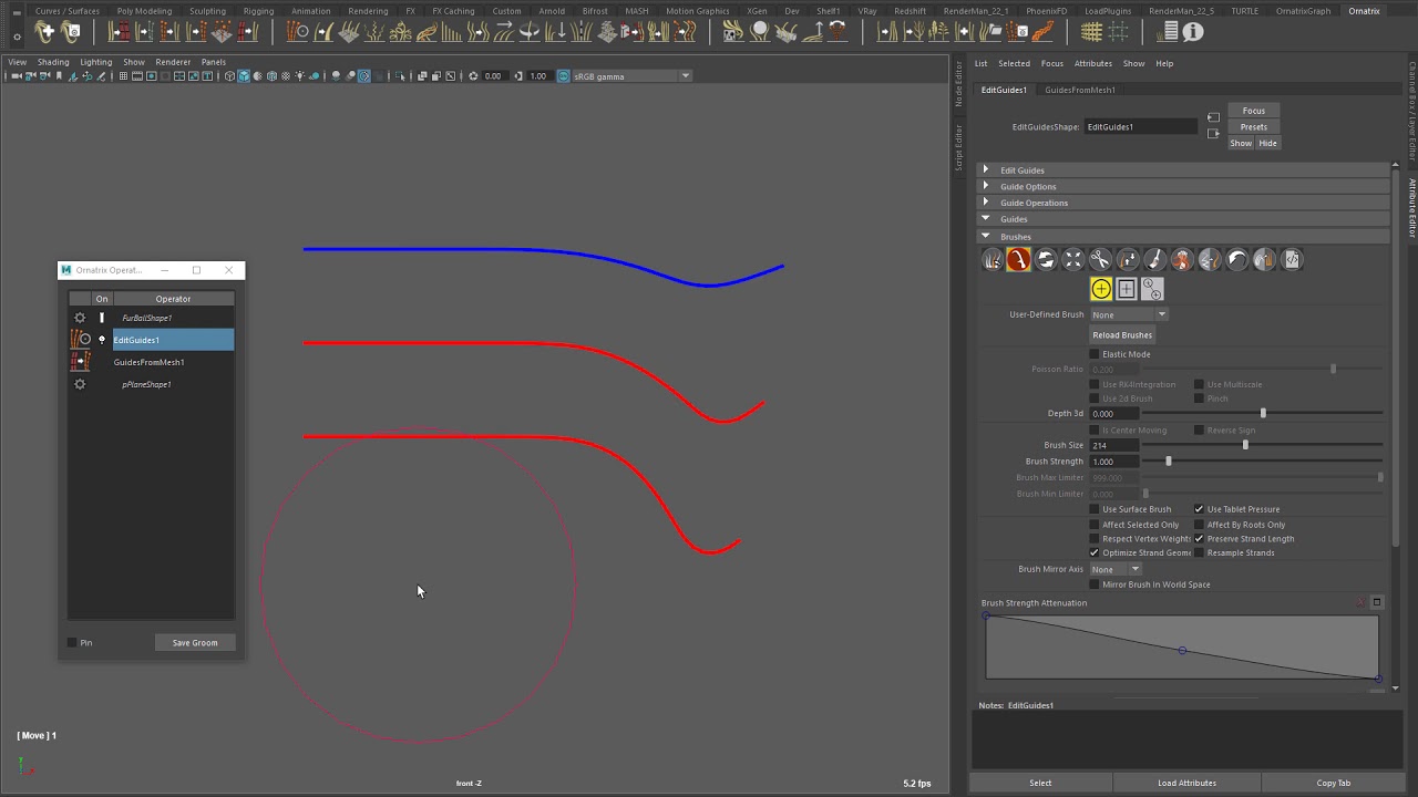 Ornatrix Maya 101: Two brush behaviors