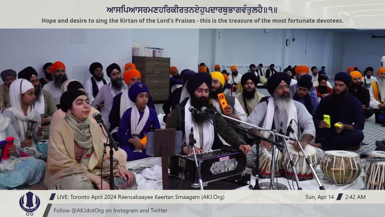 011 Bhai Singh Jee @ Toronto April 2024 Raensabaayee Keertan Smaagam