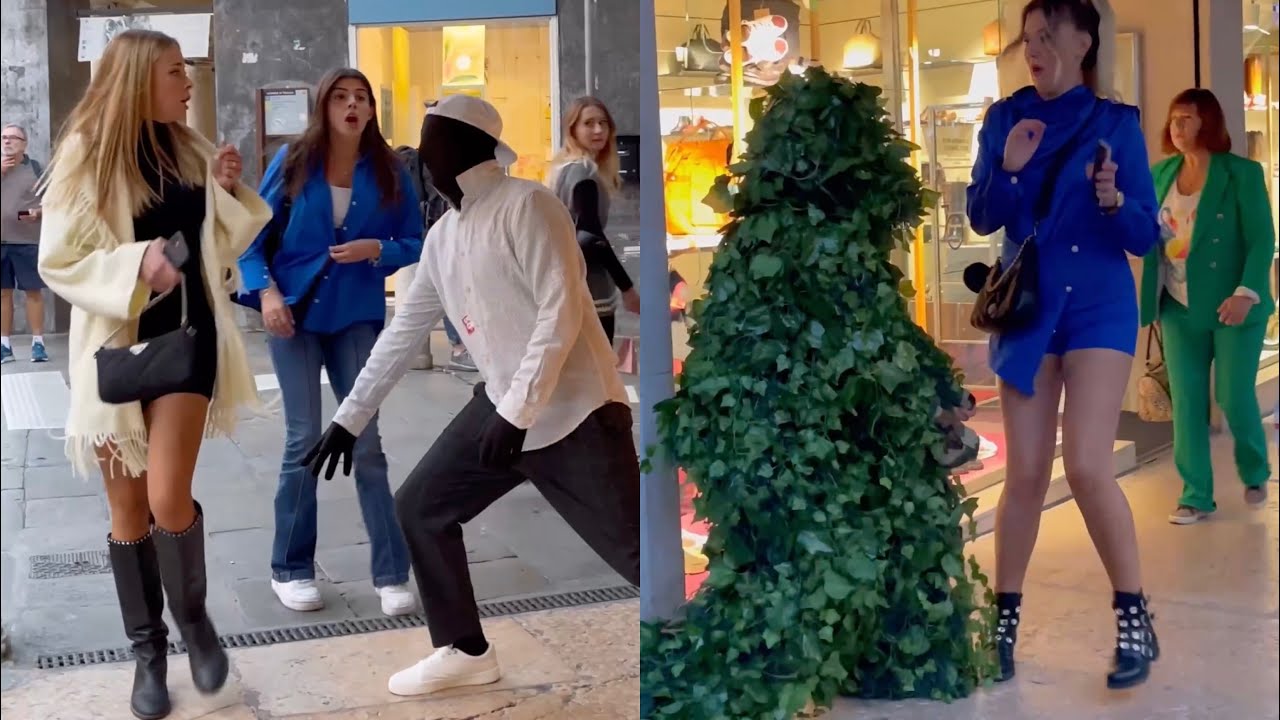 Mr. Cespuglio e Manechino seque belle Ragazze🥰 Bushman and Mannequin fallowing  beautiful girls 🥰