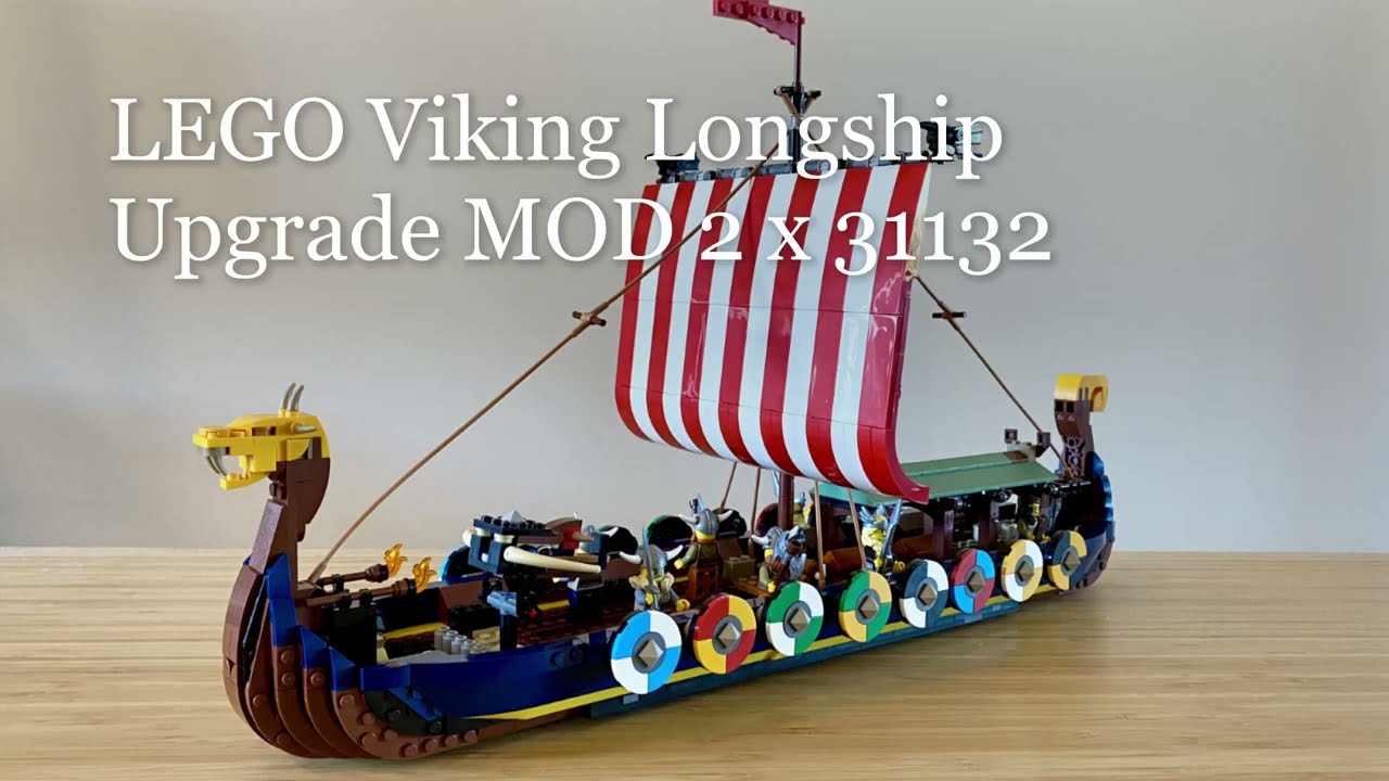 LEGO Creator 31132 Viking Ship Upgrade MOD To A Longship, Using Two Sets