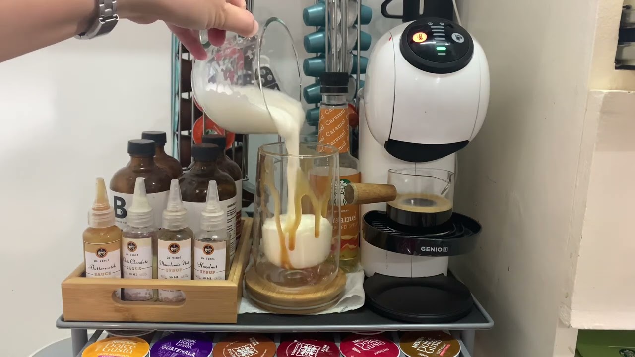 Making Iced caramel macchiato using Dolce Gusto Genio S #coffee #dolcegusto #caramelmacchiato