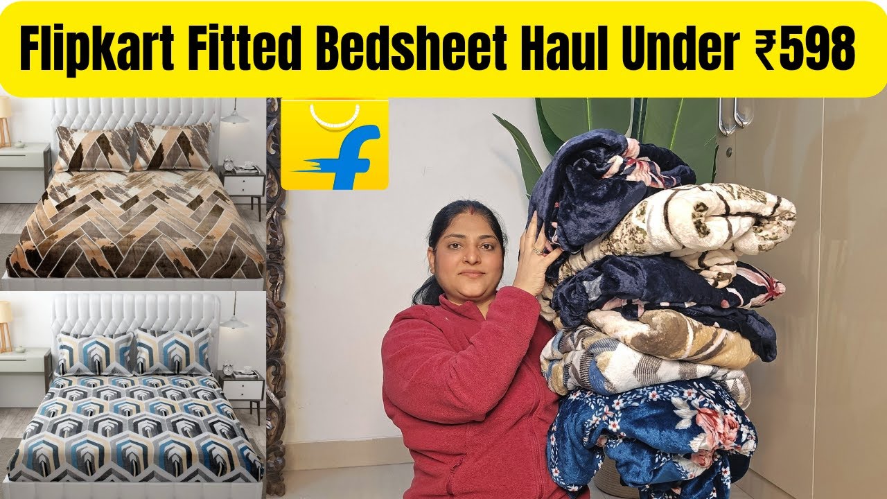 Flipkart Winter Fitted Bedsheet Haul Under ₹ 598 | Premium Velevt & Woolen Fitted Bedsheets