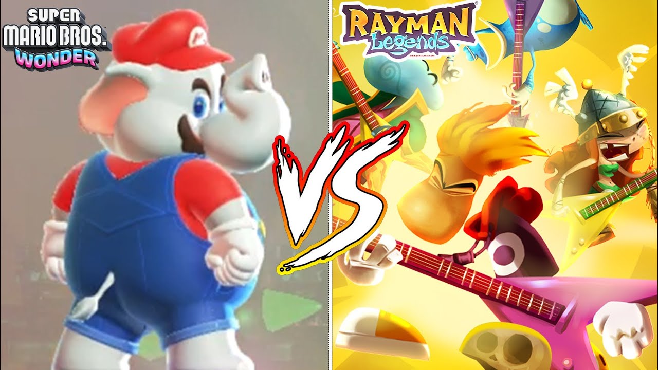 Super Mario Bros Wonder Vs Rayman Legends - Different Characters - All Music Levels (No Damage)